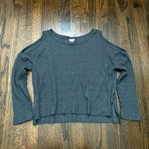 2/$10.  Crop Top Keyhole Shoulder Sweater. Rue 21. Size S.